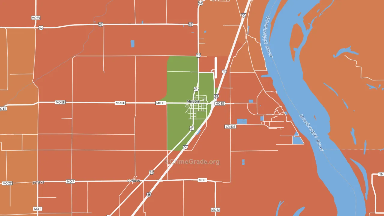 Marston, MO Map of Murder Rates