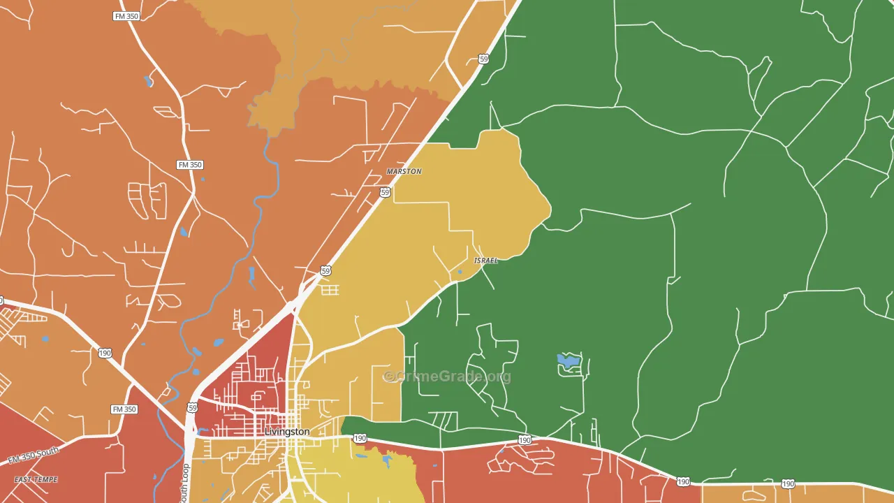 Marston, TX Map of Murder Rates