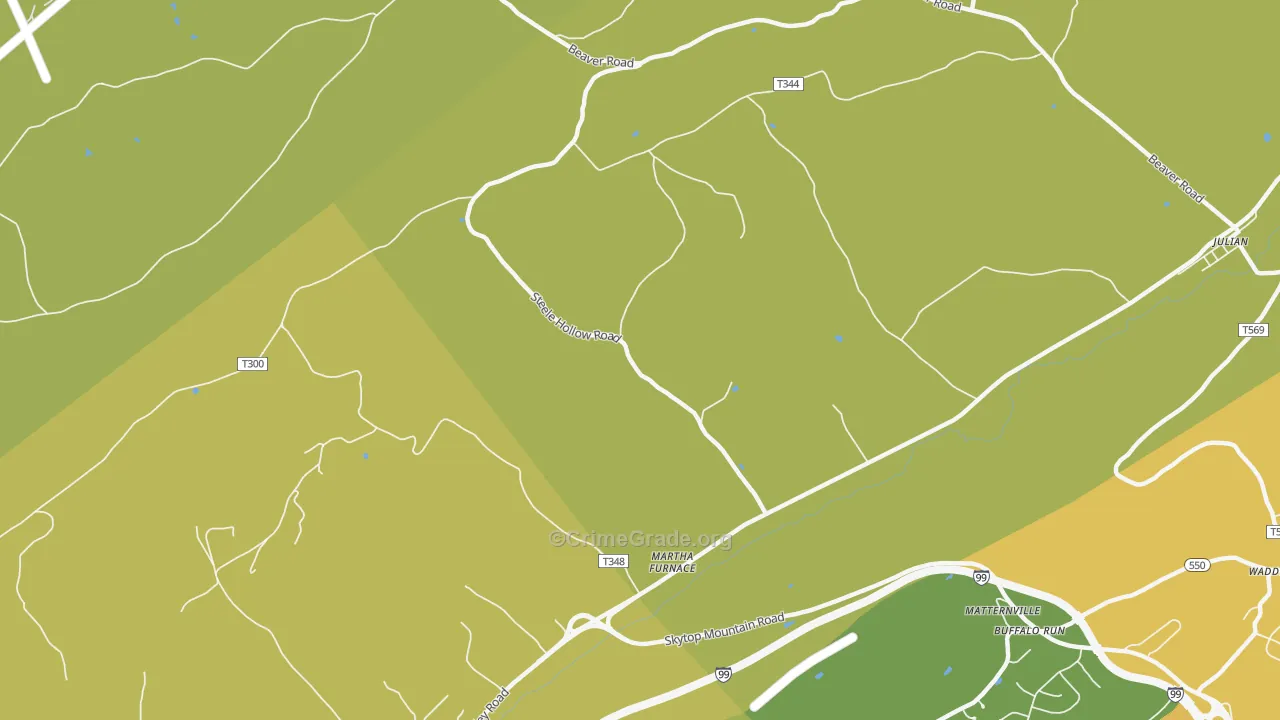 Martha Furnace, PA Map of Murder Rates