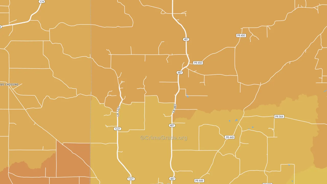 Marthaville, LA Map of Murder Rates