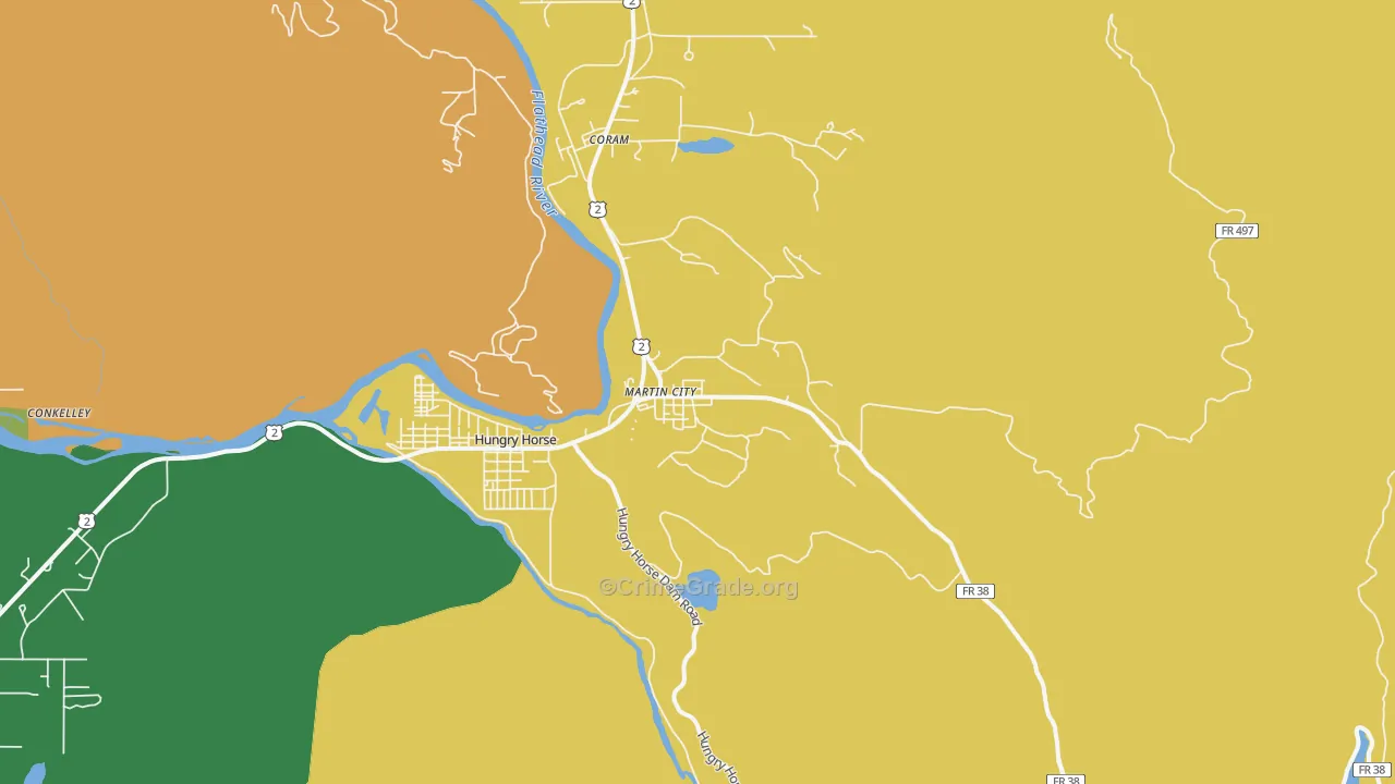 Martin City, MT Map of Murder Rates
