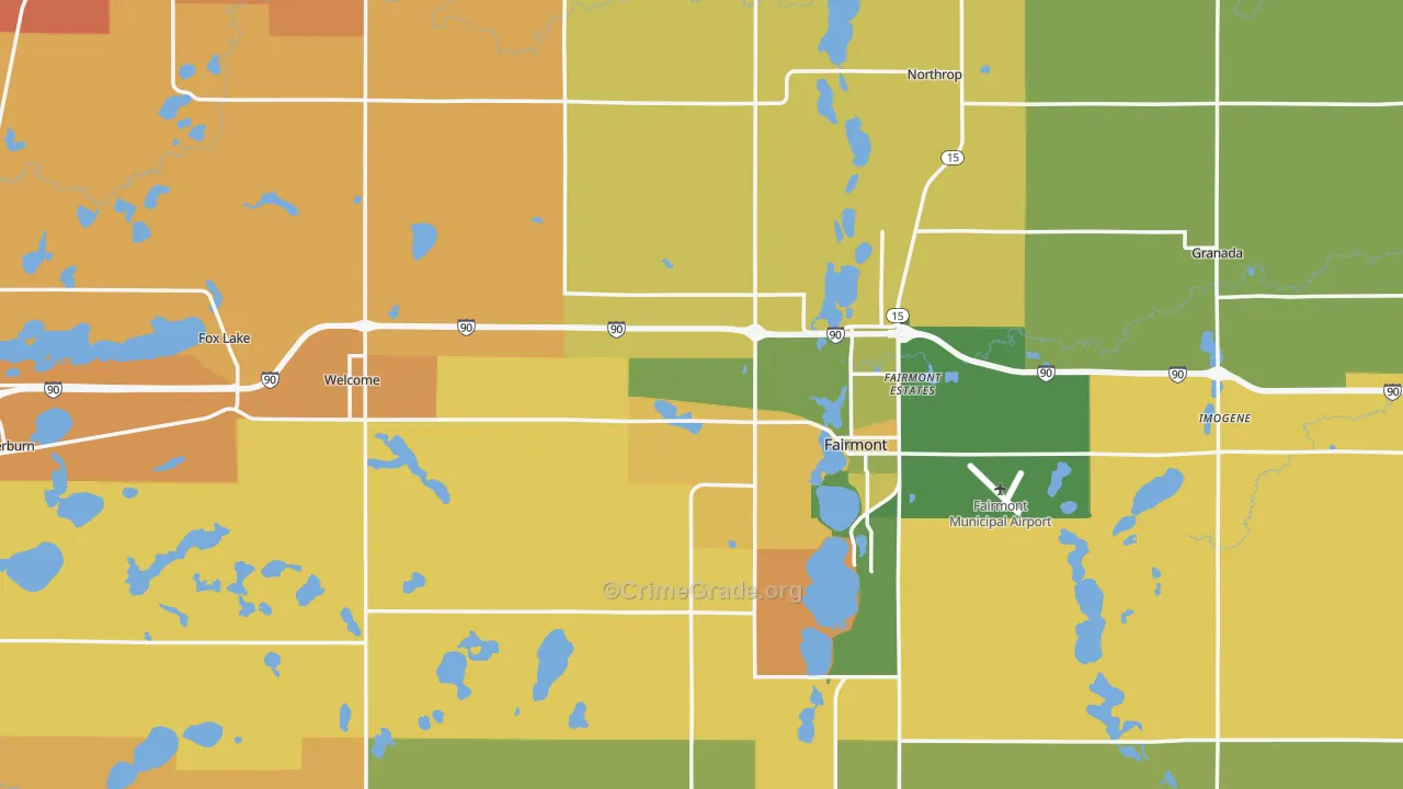 Martin County, MN Map of Murder Rates