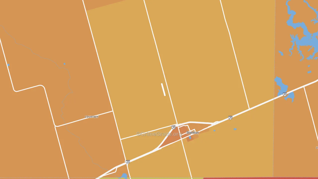 Martin County, TX Map of Murder Rates