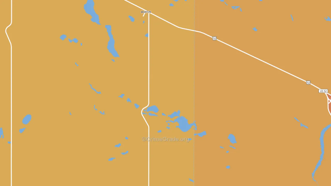 Martin, ND Map of Murder Rates