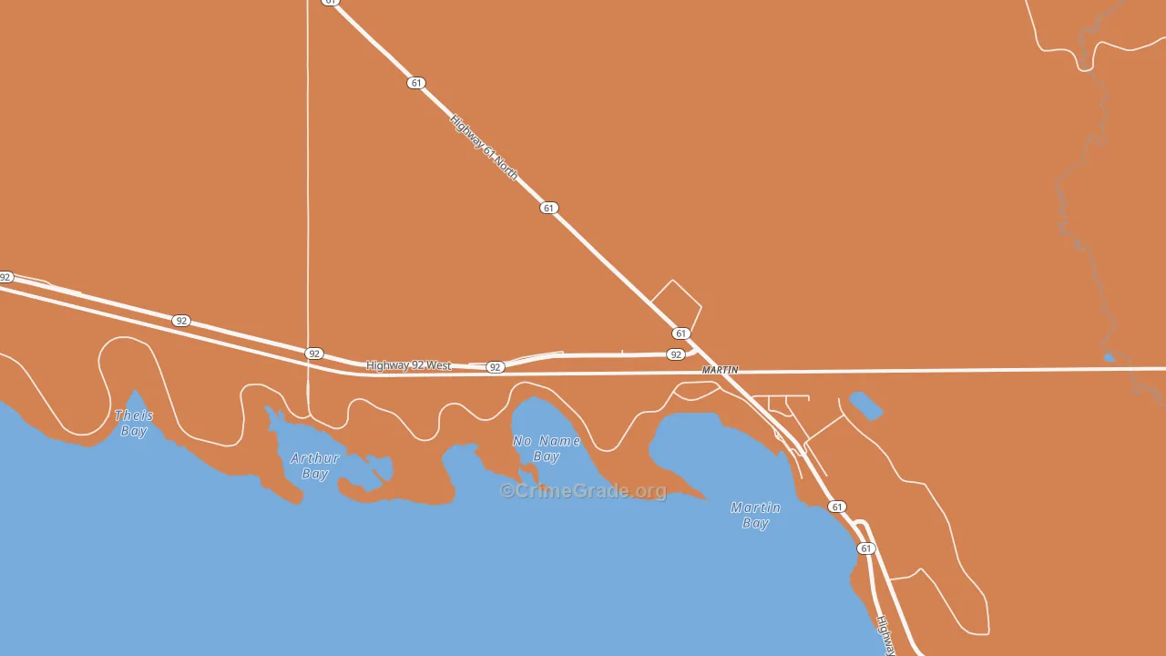 Martin, NE Map of Murder Rates