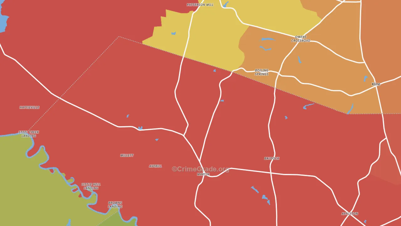 Martin, SC Map of Murder Rates