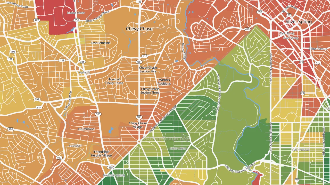 Martins Additions, MD Map of Murder Rates