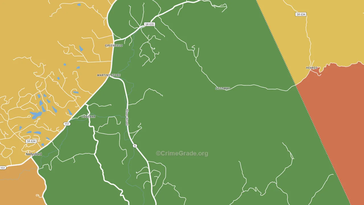 Martins Store, VA Map of Murder Rates