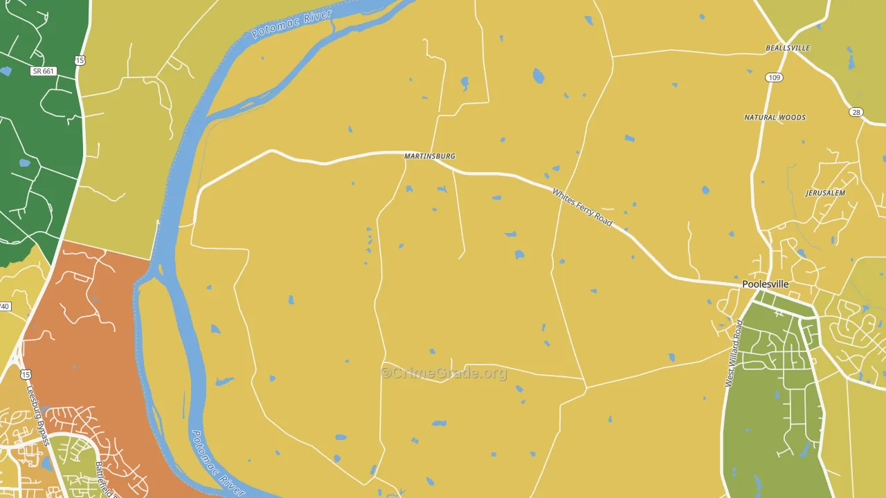 Martinsburg, MD Map of Murder Rates