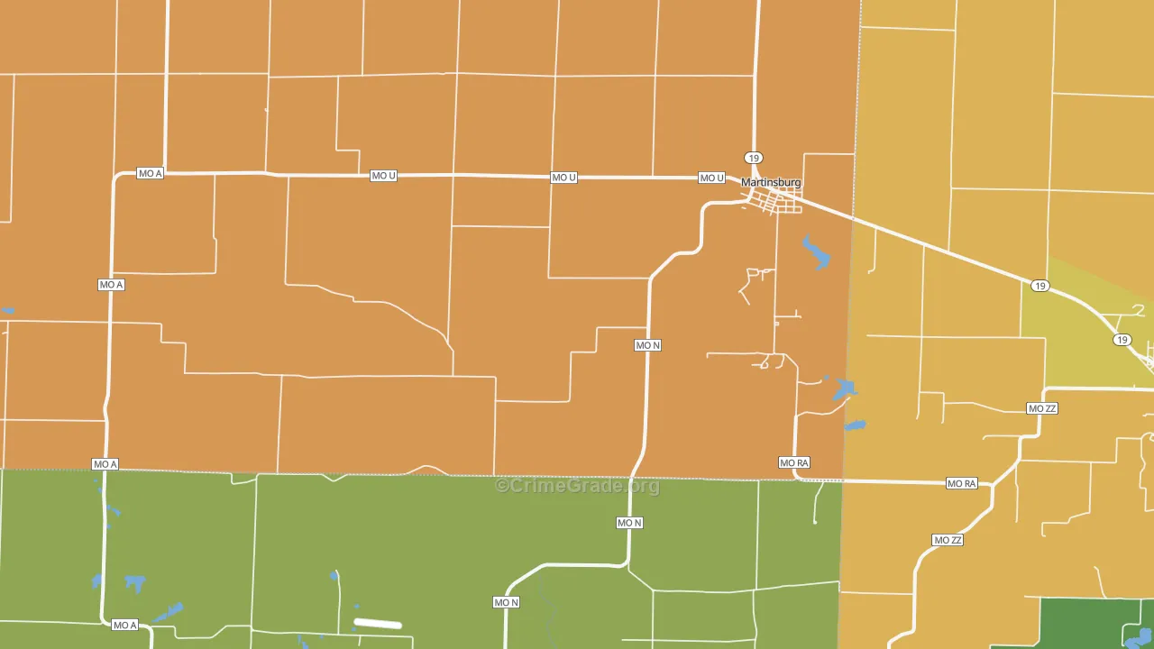 Martinsburg, MO Map of Murder Rates