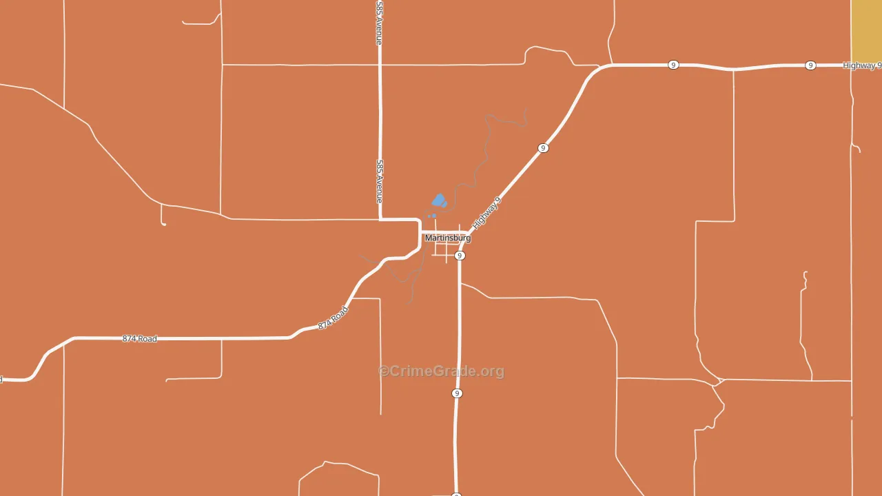 Martinsburg, NE Map of Murder Rates