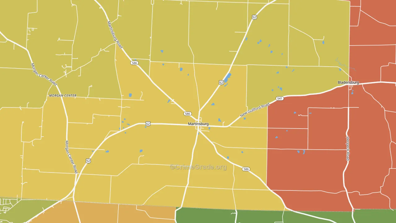 Martinsburg, OH Map of Murder Rates