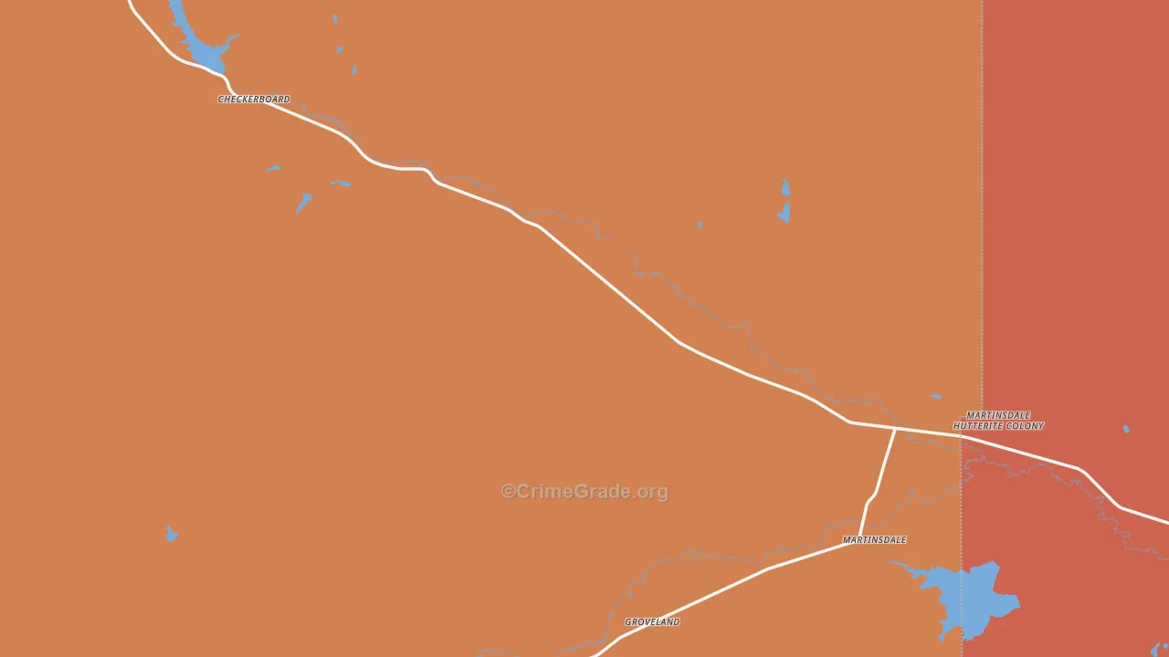 Martinsdale, MT Map of Murder Rates