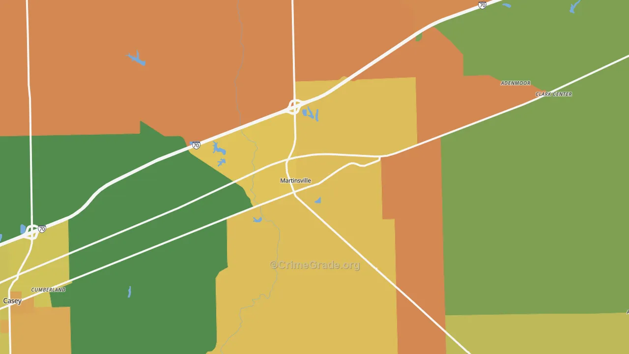 Martinsville, IL Map of Murder Rates