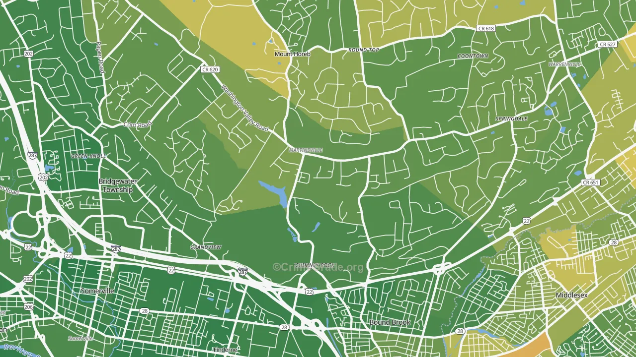 Martinsville, NJ Map of Murder Rates