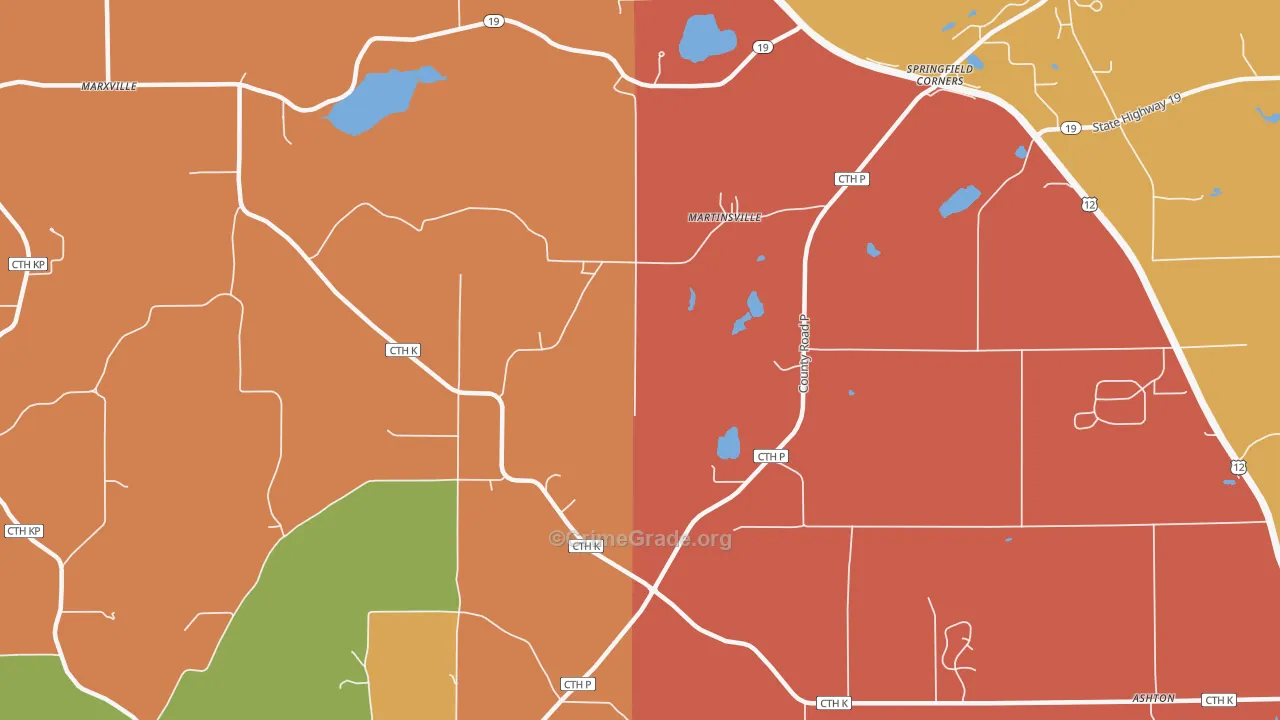 Martinsville, WI Map of Murder Rates