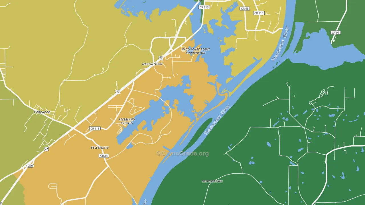 Martintown, AL Map of Murder Rates