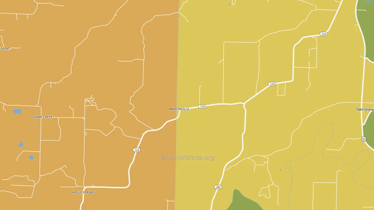 Martinville, AR Map of Murder Rates