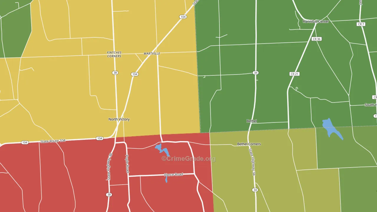 Martville, NY Map of Murder Rates