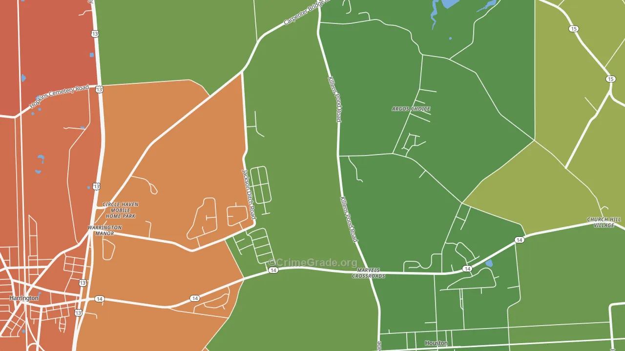 Marvels Crossroads, DE Map of Murder Rates