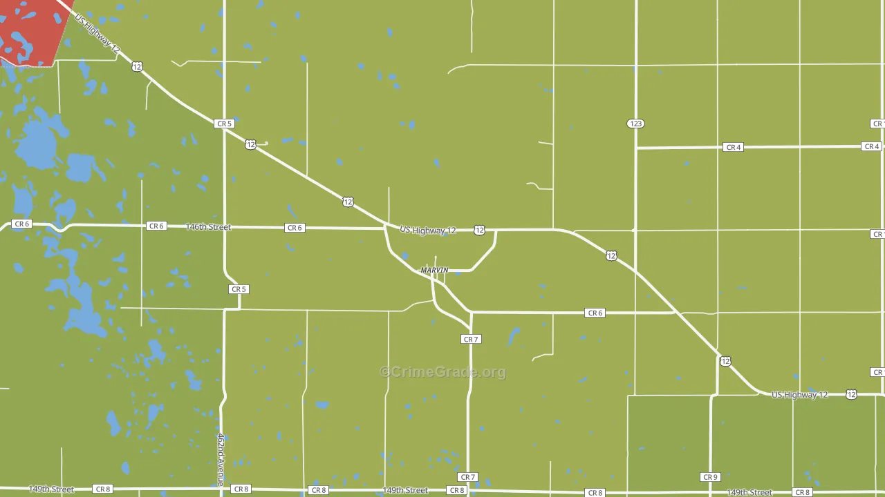 Marvin, SD Map of Murder Rates