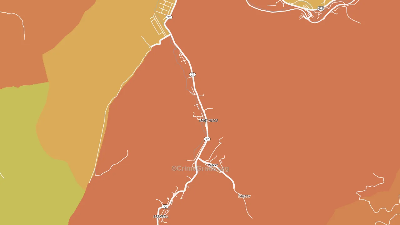 Mary Alice, KY Map of Murder Rates