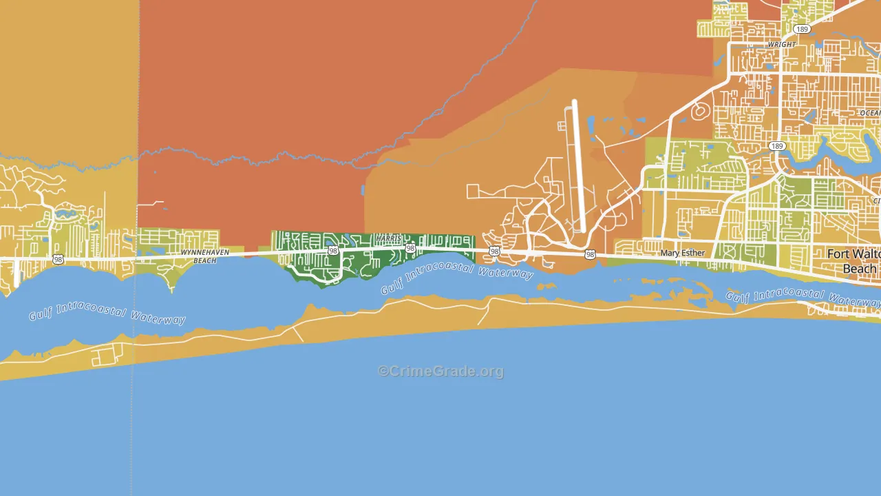 Mary Esther, FL Map of Murder Rates