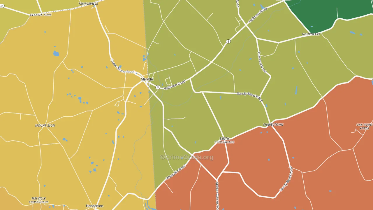 Marydel, DE Map of Murder Rates