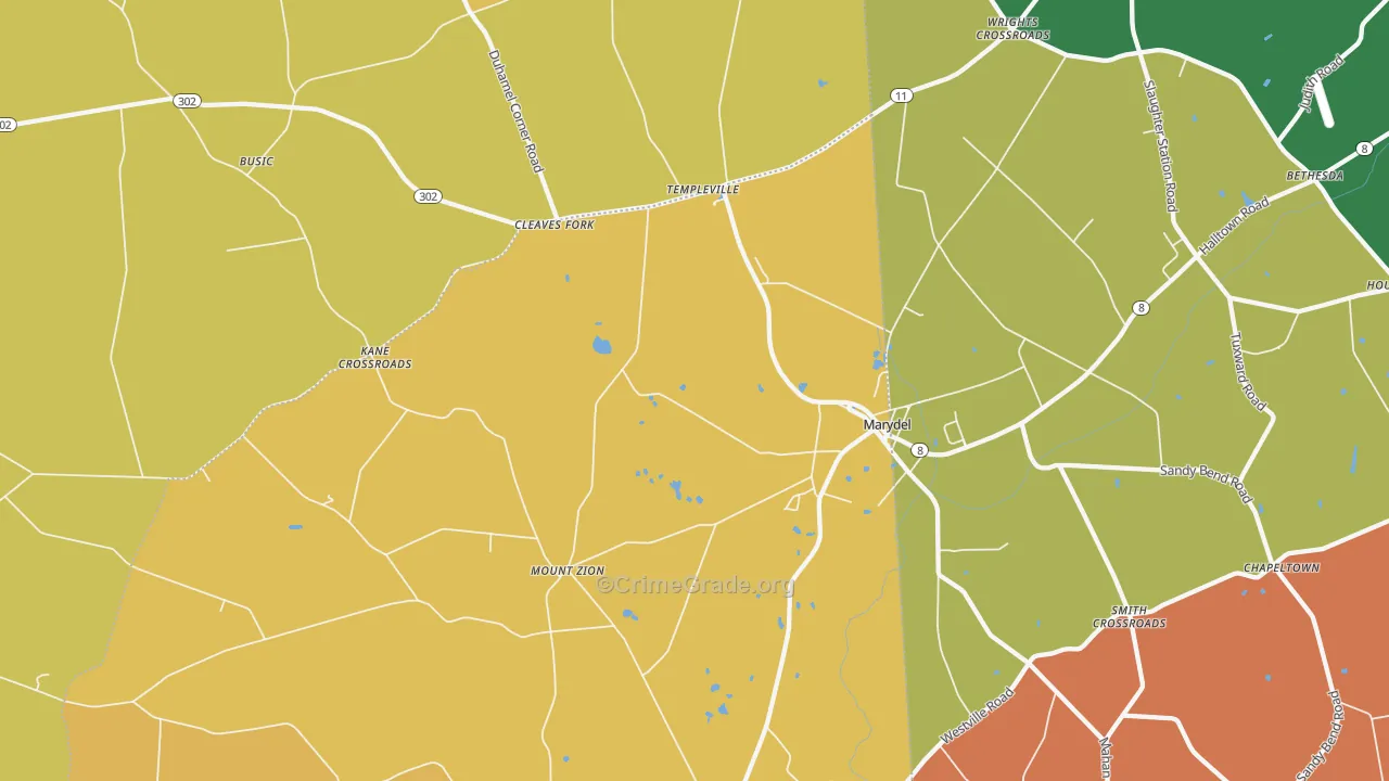Marydel, MD Map of Murder Rates