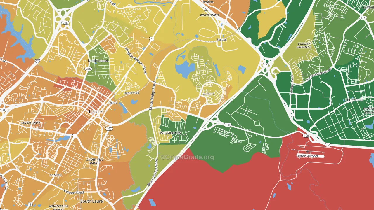 Maryland City, MD Map of Murder Rates