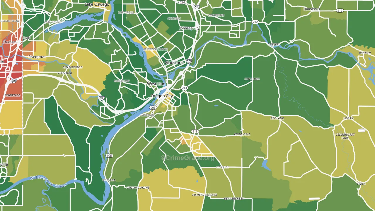 Marylhurst, OR Map of Murder Rates