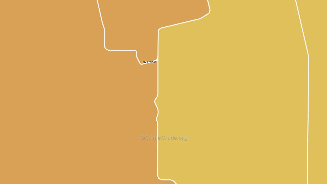 Maryneal, TX Map of Murder Rates