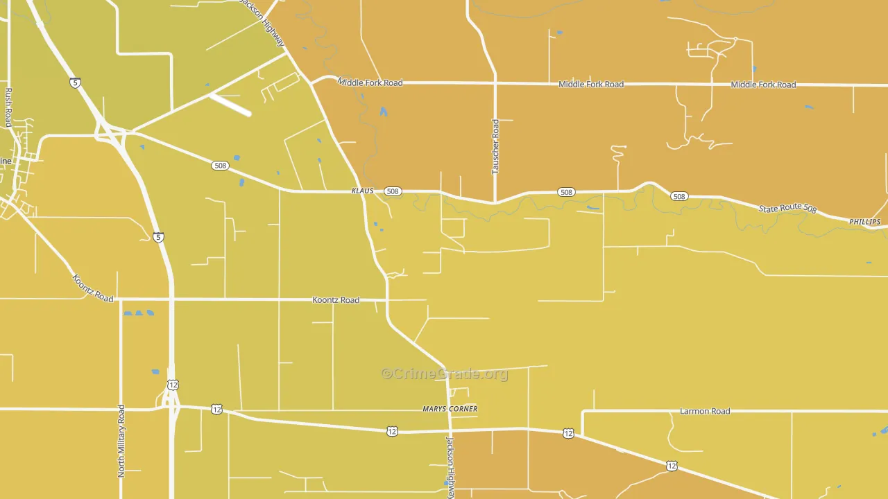 Marys Corner, WA Map of Murder Rates