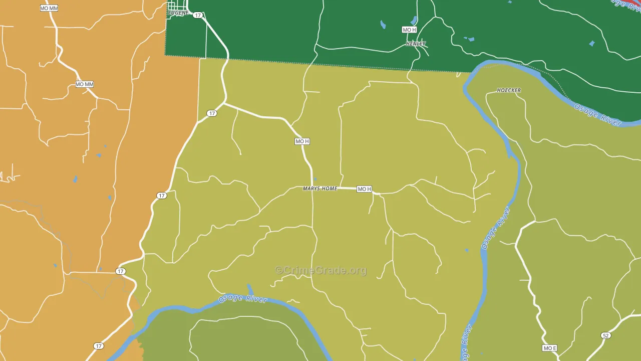 Marys Home, MO Map of Murder Rates