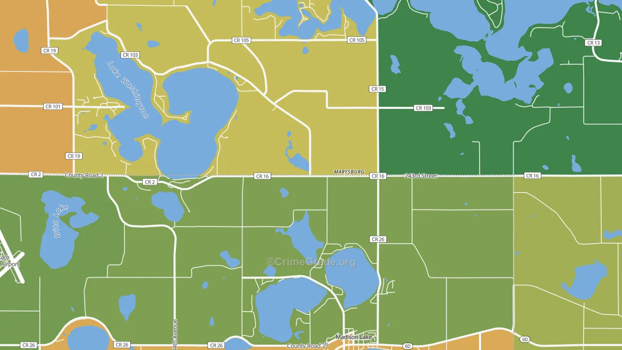 Marysburg, MN Map of Murder Rates