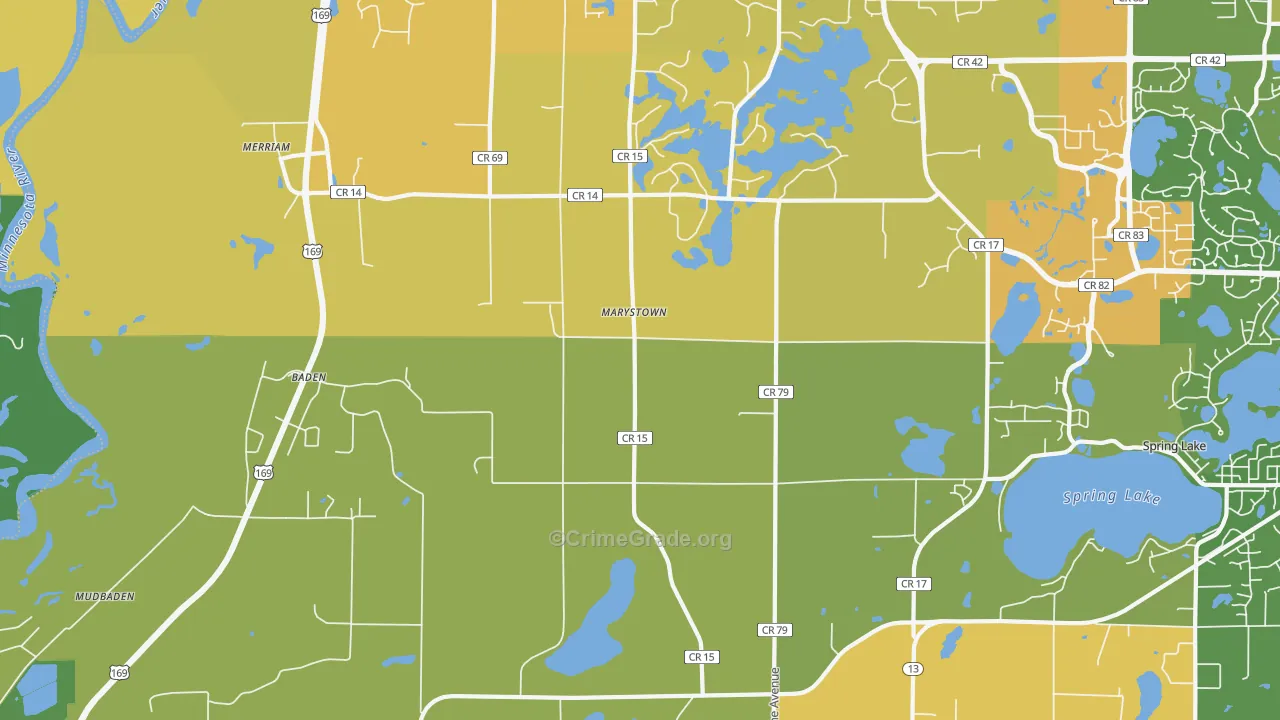 Marystown, MN Map of Murder Rates