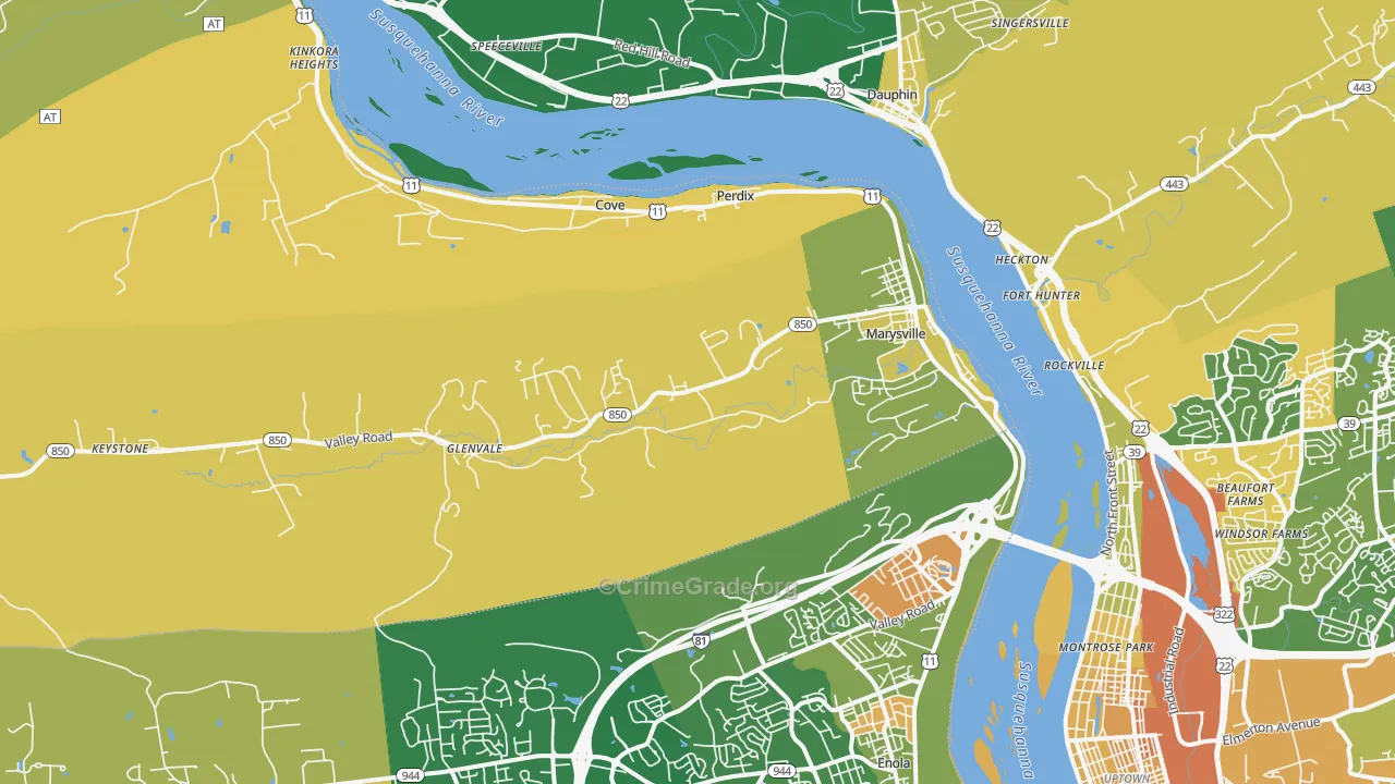 Marysville, PA Map of Murder Rates