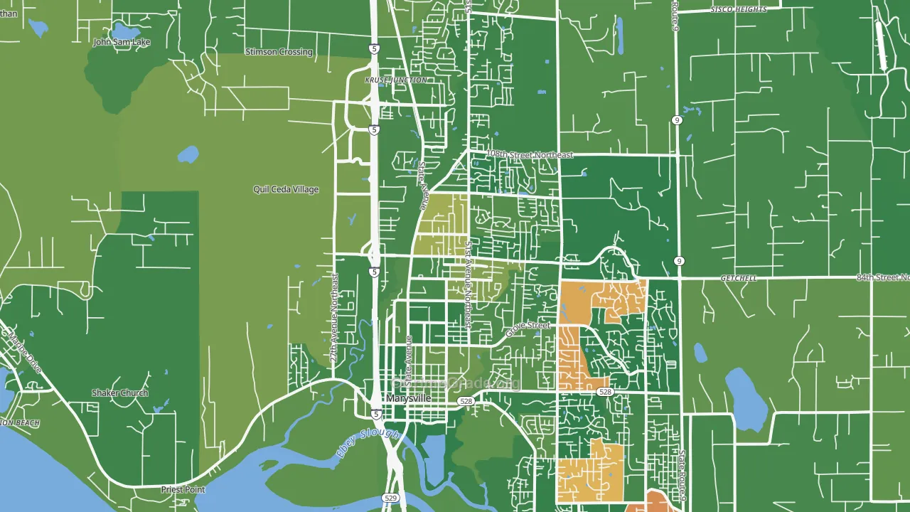 Marysville, WA Map of Murder Rates