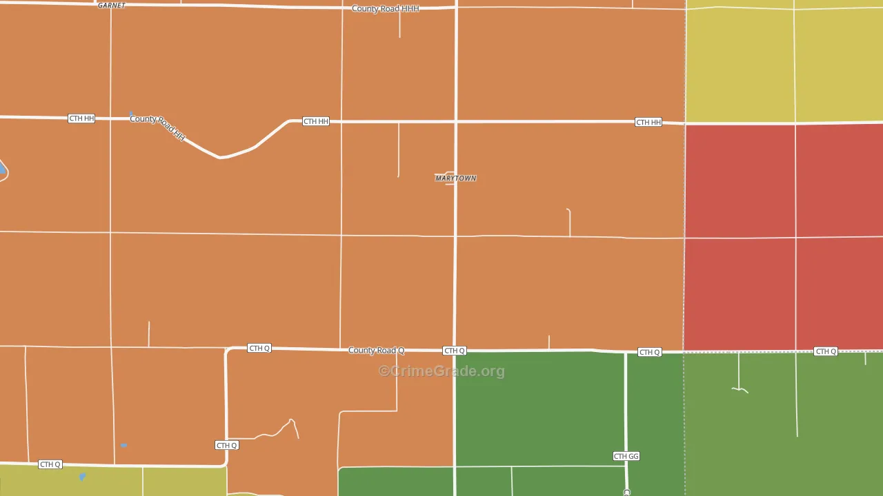 Marytown, WI Map of Murder Rates