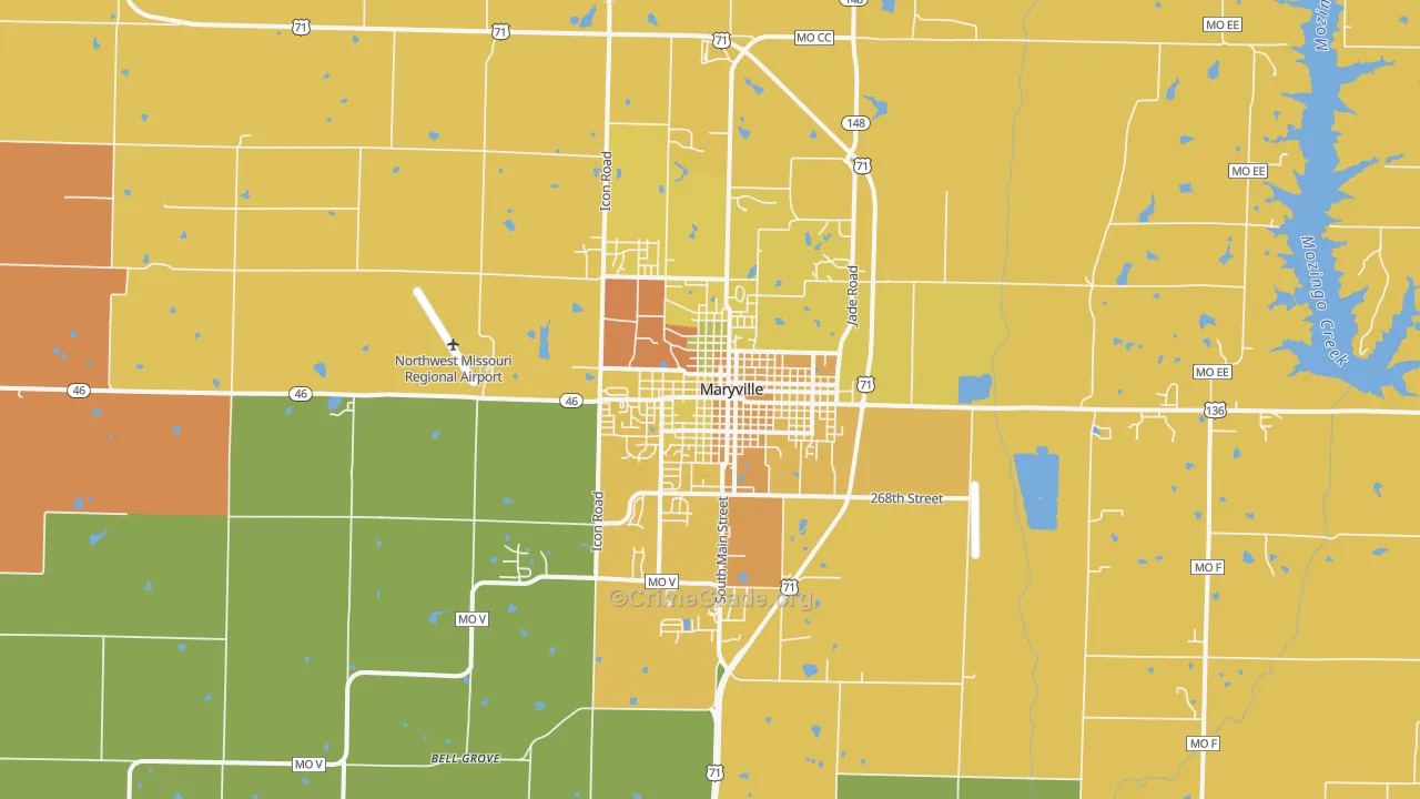 Maryville, MO Map of Murder Rates