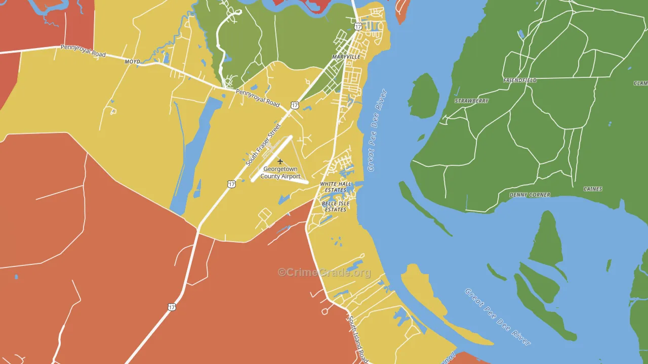 Maryville, SC Map of Murder Rates