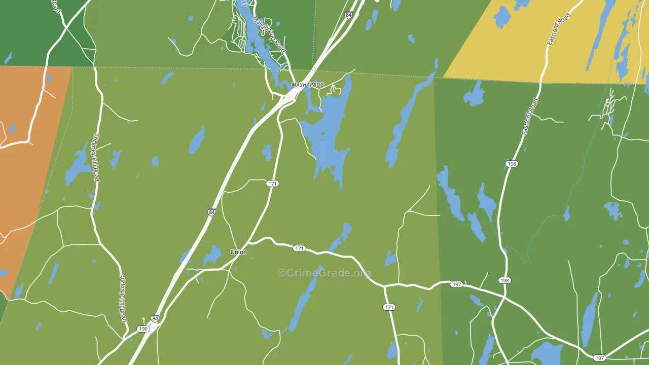 Mashapaug, CT Map of Murder Rates
