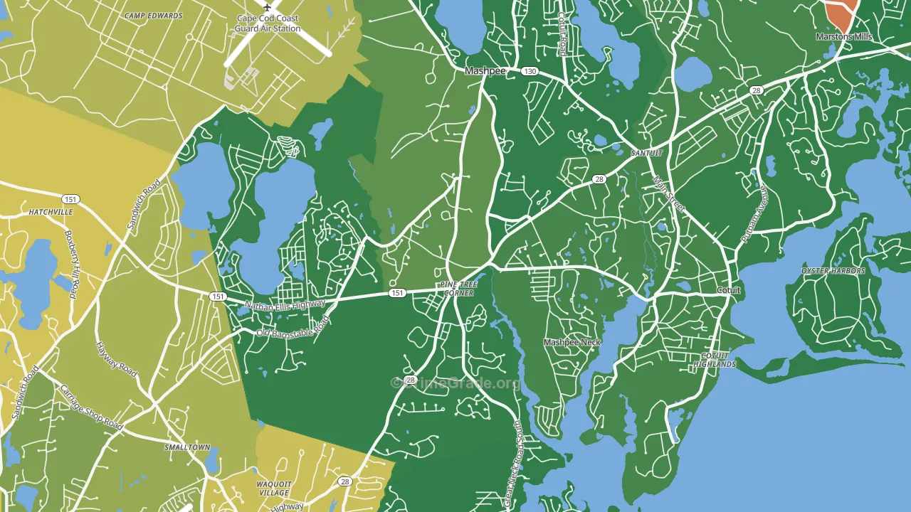 Mashpee, MA Map of Murder Rates