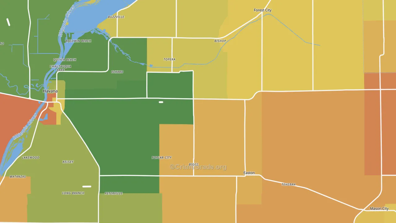 Mason County, IL Map of Murder Rates
