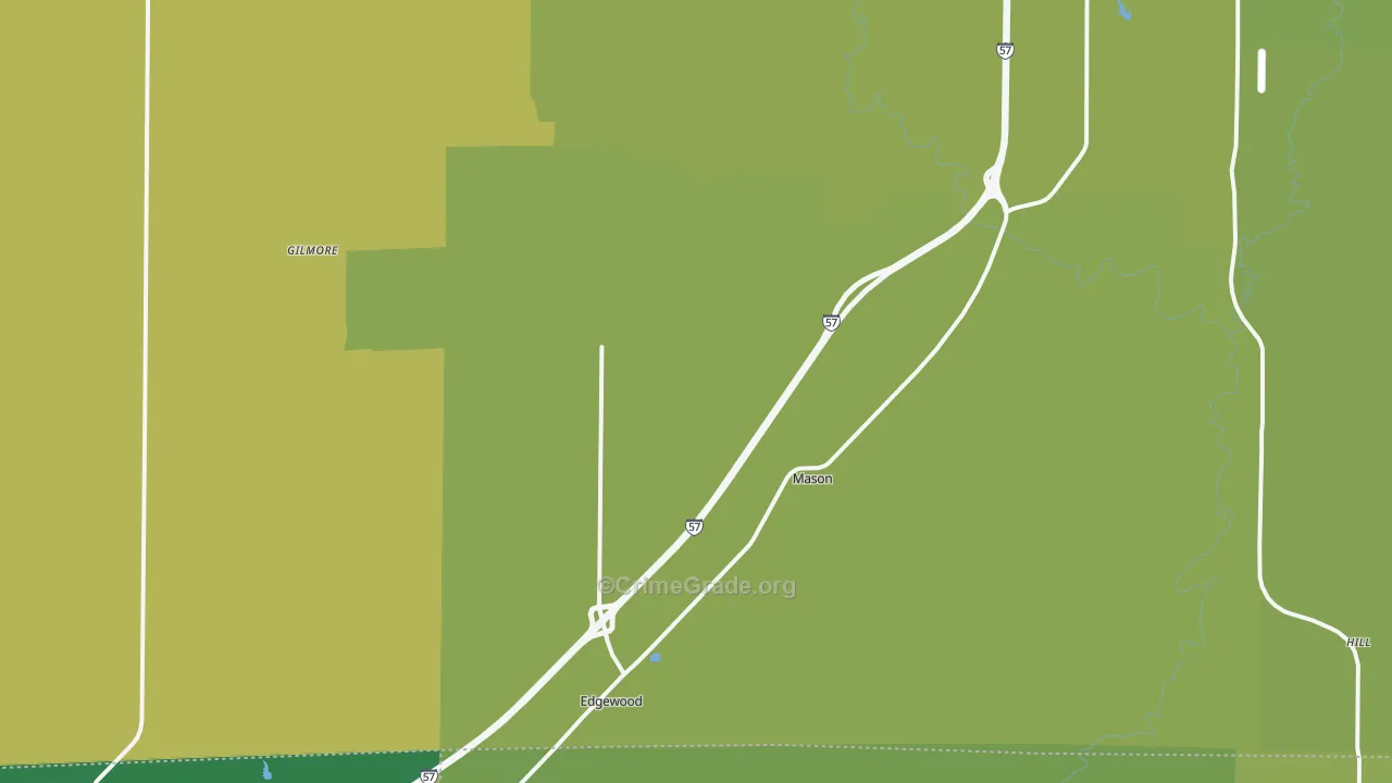 Mason, IL Map of Murder Rates