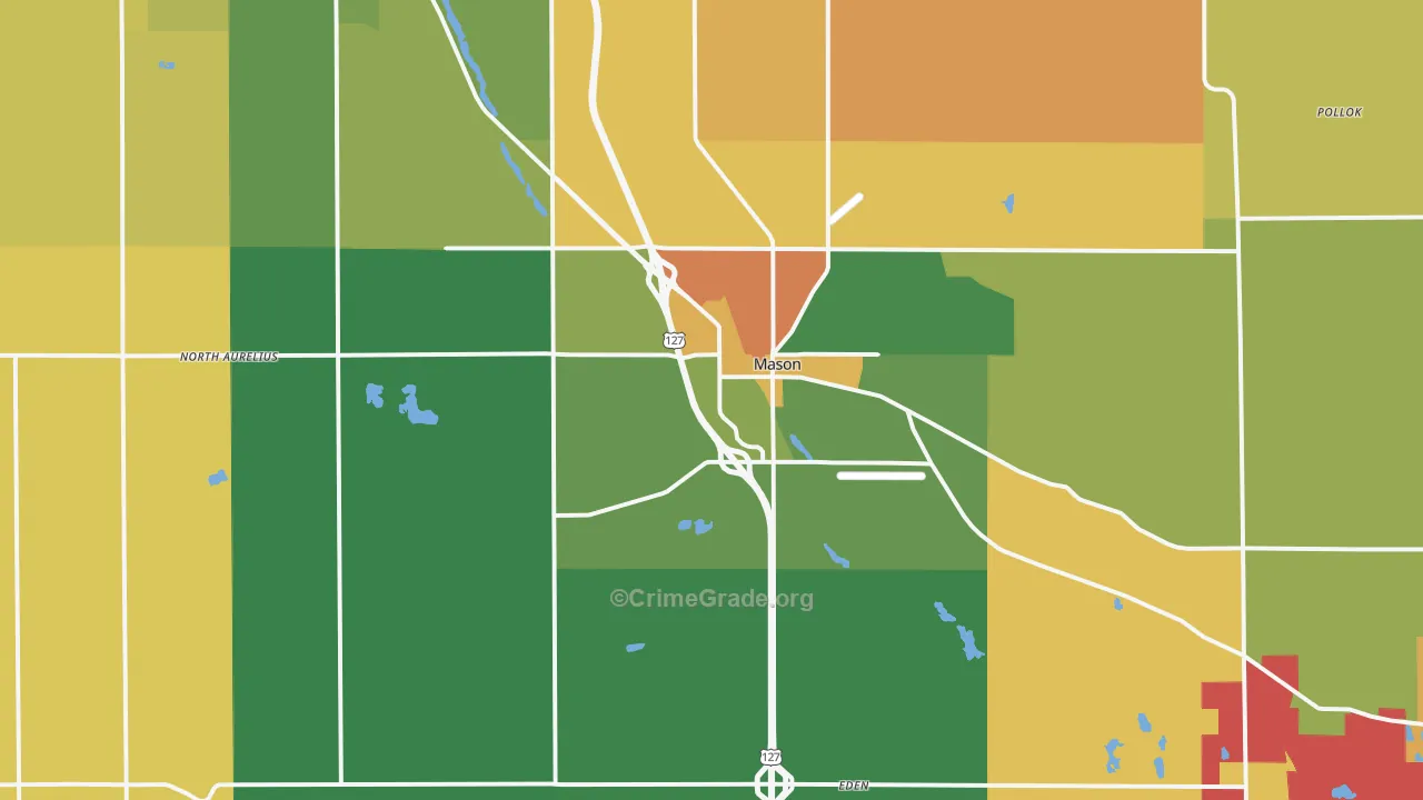 Mason, MI Map of Murder Rates