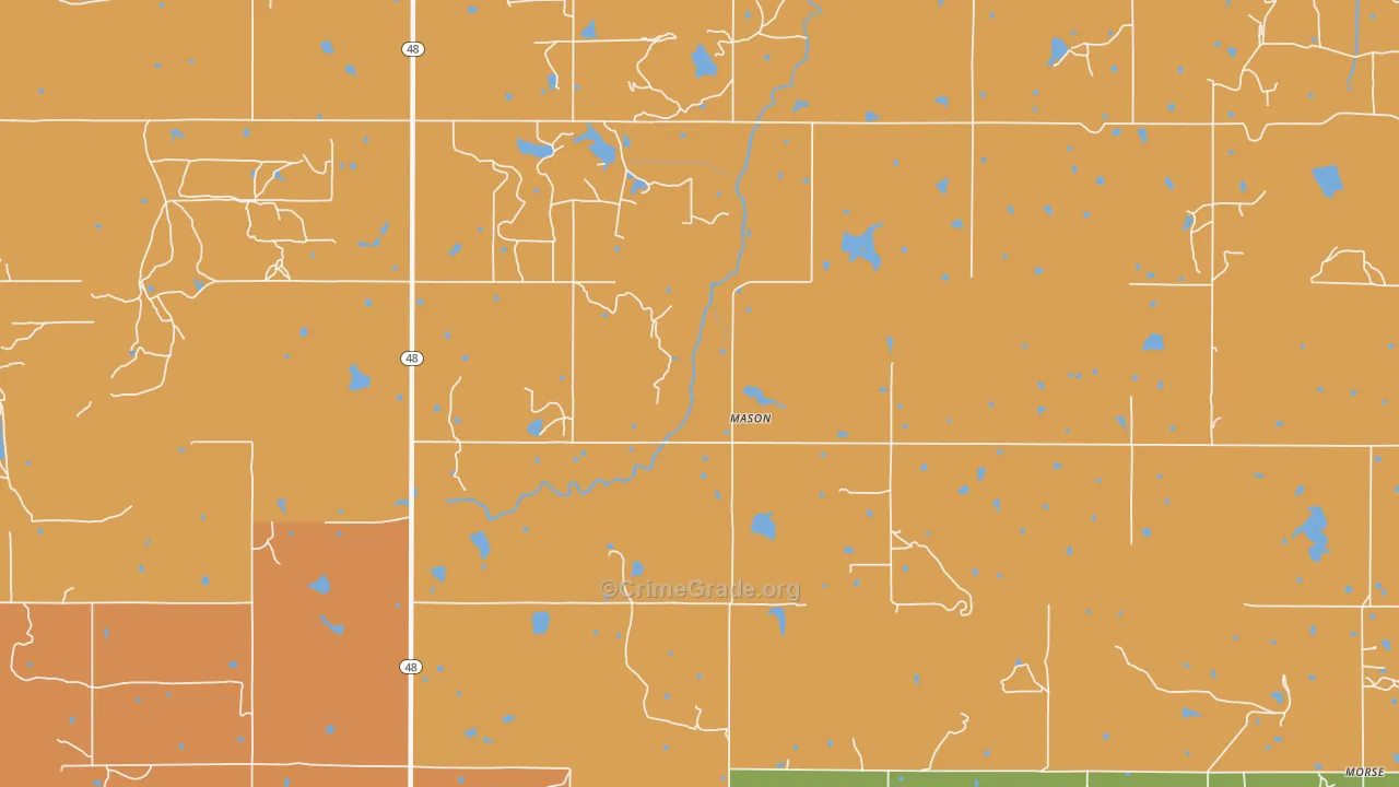 Mason, OK Map of Murder Rates