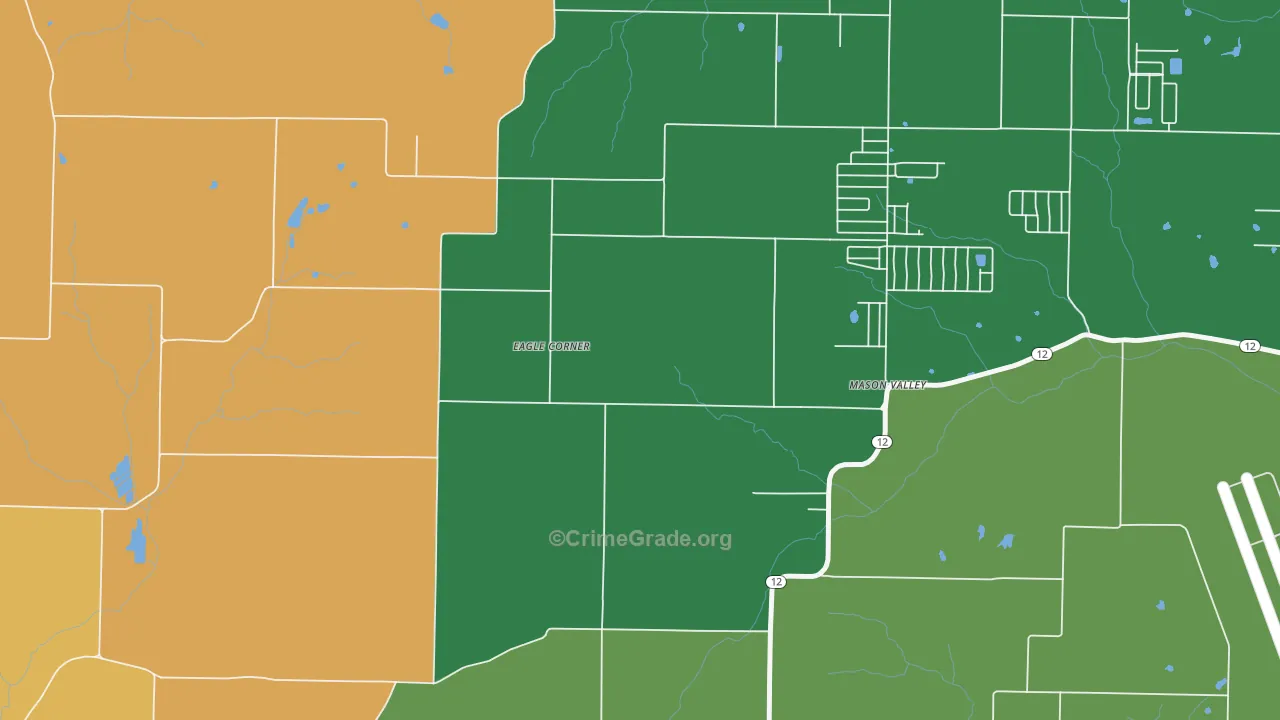 Mason Valley, AR Map of Murder Rates