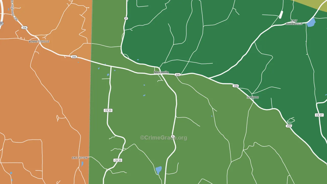 Masonville, NY Map of Murder Rates