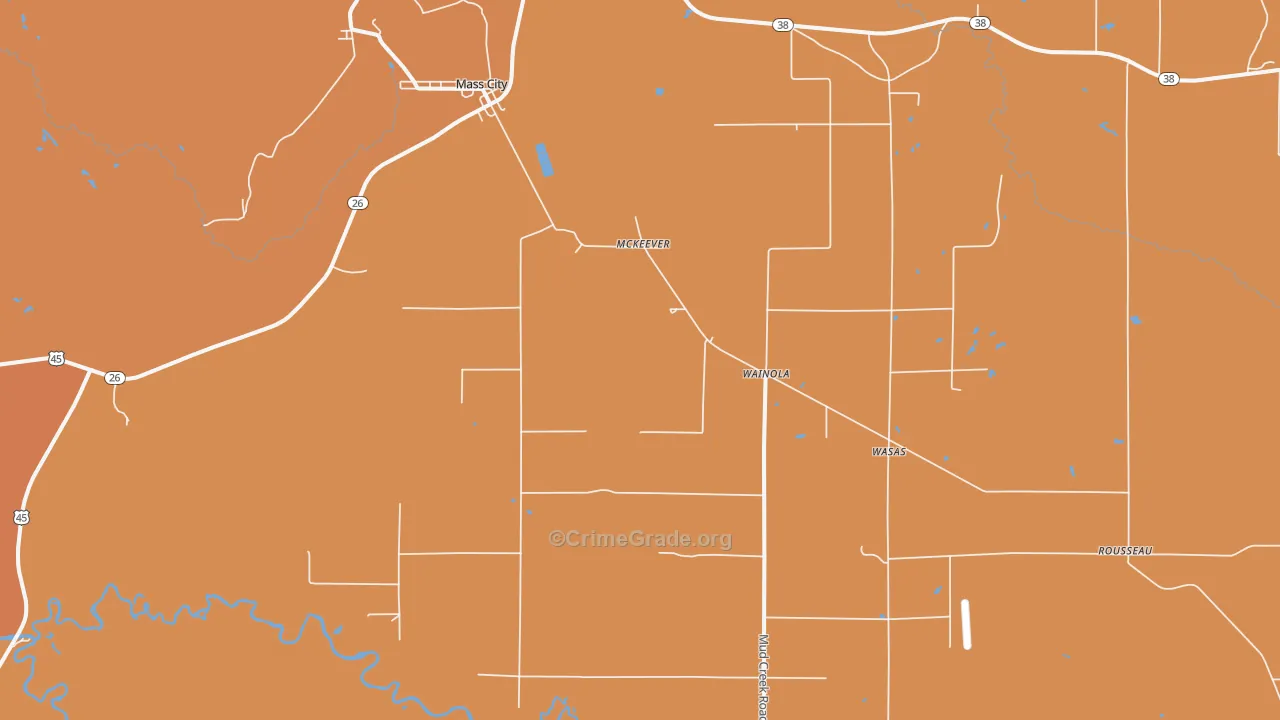 Mass City, MI Map of Murder Rates